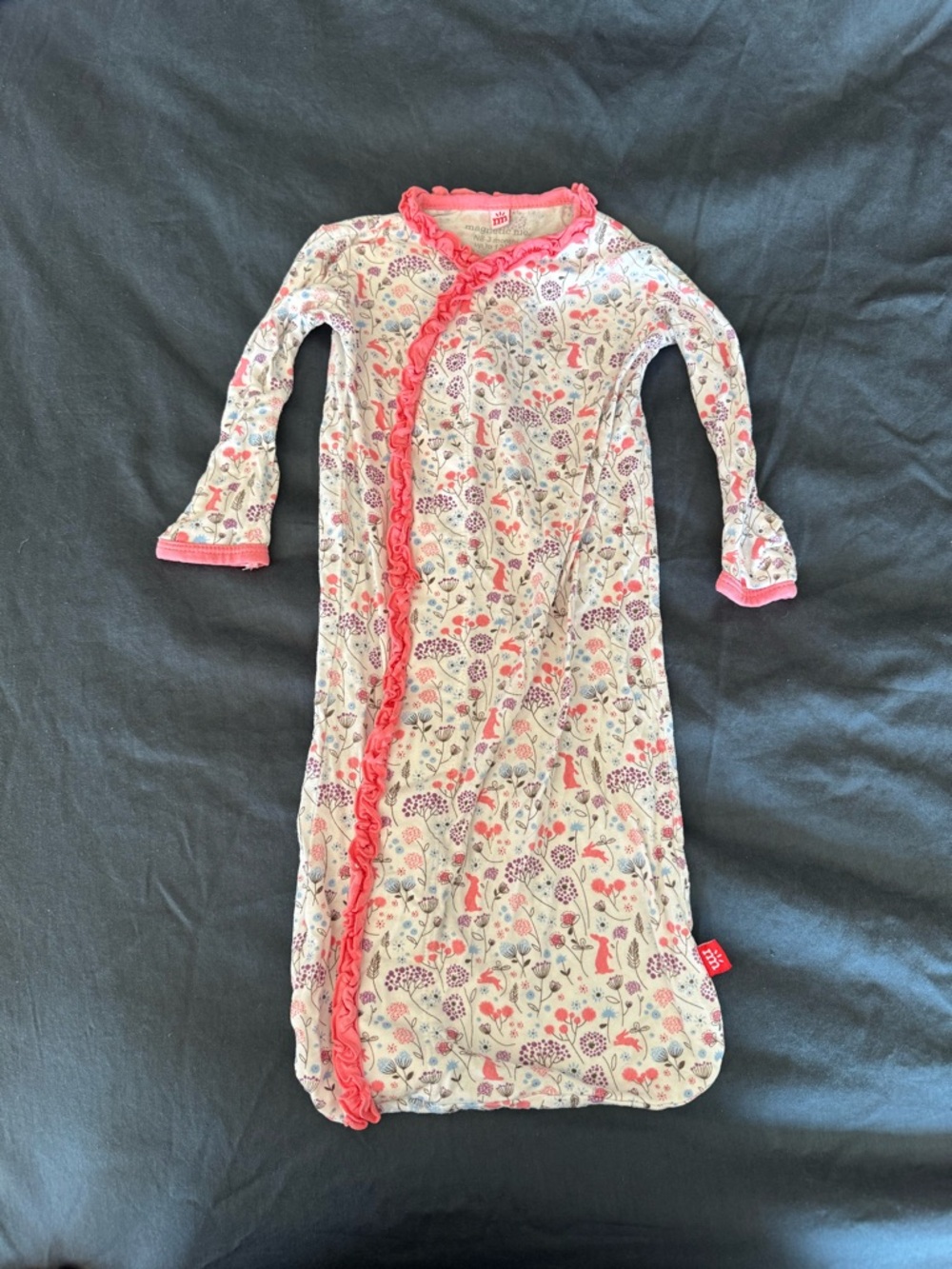 Magnetic Me Floral Ruffle-Trim Sleep Gown - Pink